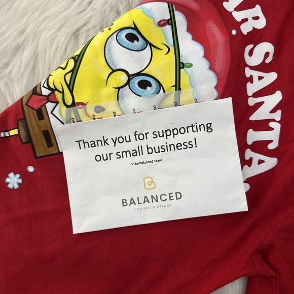 Old Navy boys Sponge Bob Dear Santa Tee L 10/12 NWT Red short sleeve - Picture 8 of 8